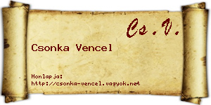 Csonka Vencel névjegykártya