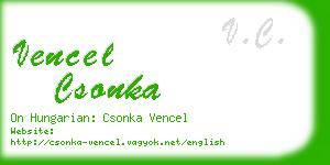 vencel csonka business card